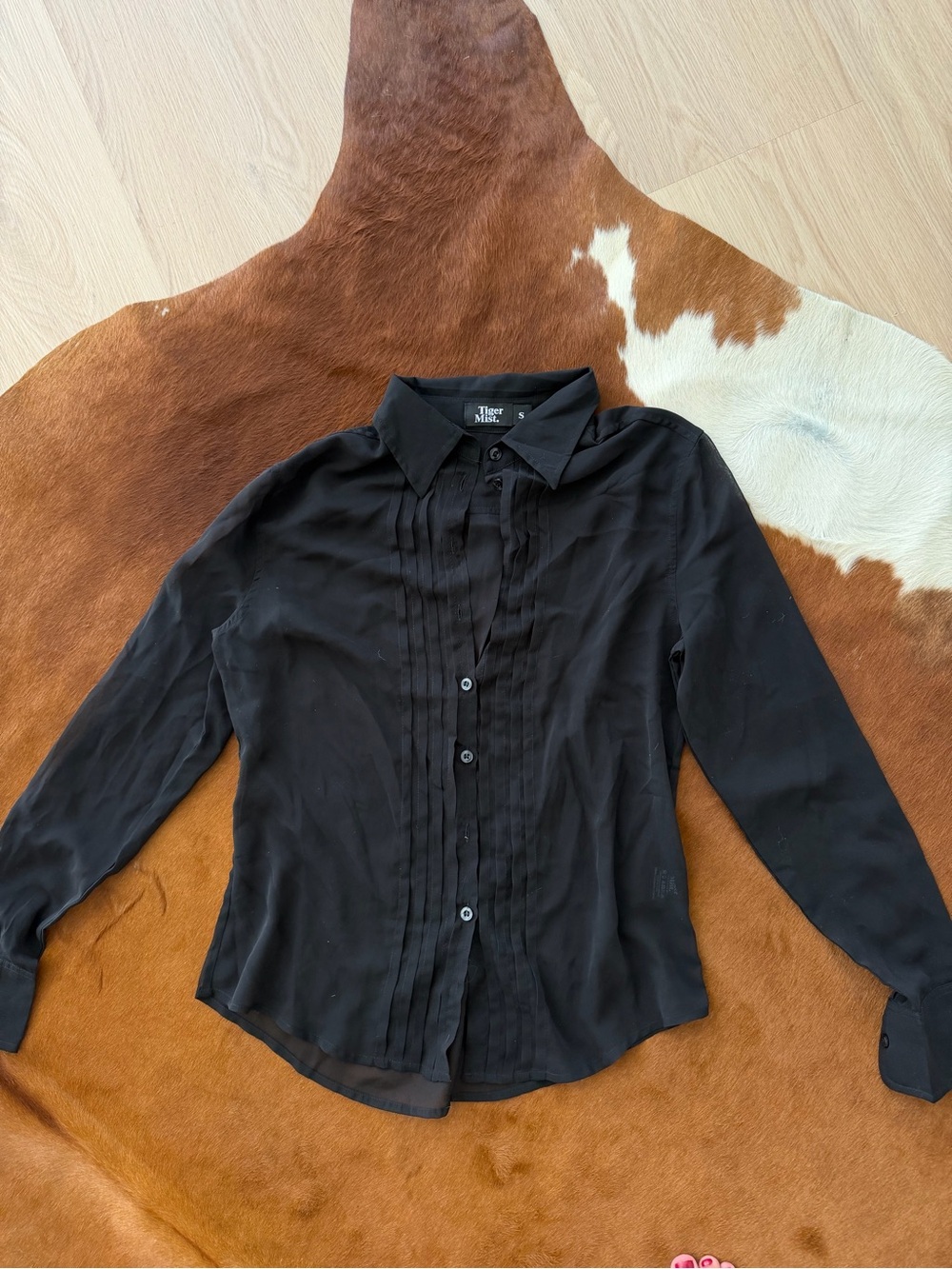 Tiger Mist sheer black shirt size S